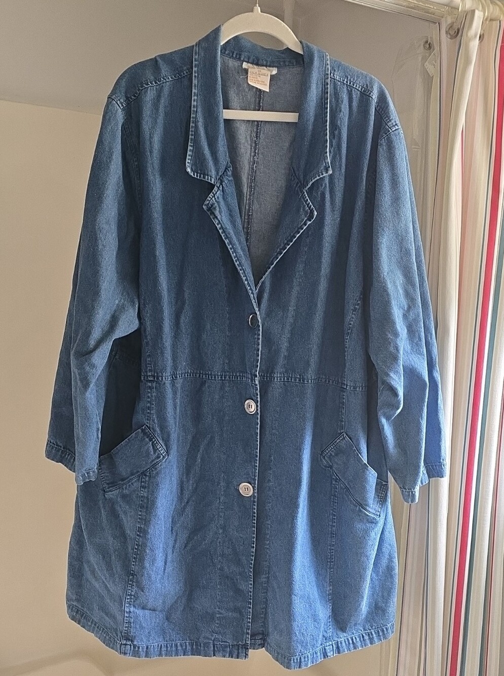 Roaman's Medium Blue Denim Long Jacket